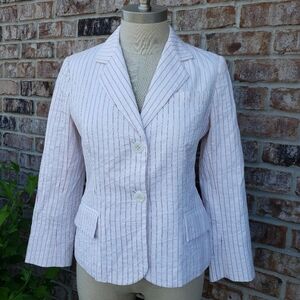 Charles Nolan Striped 2-Button Blazer Size 2